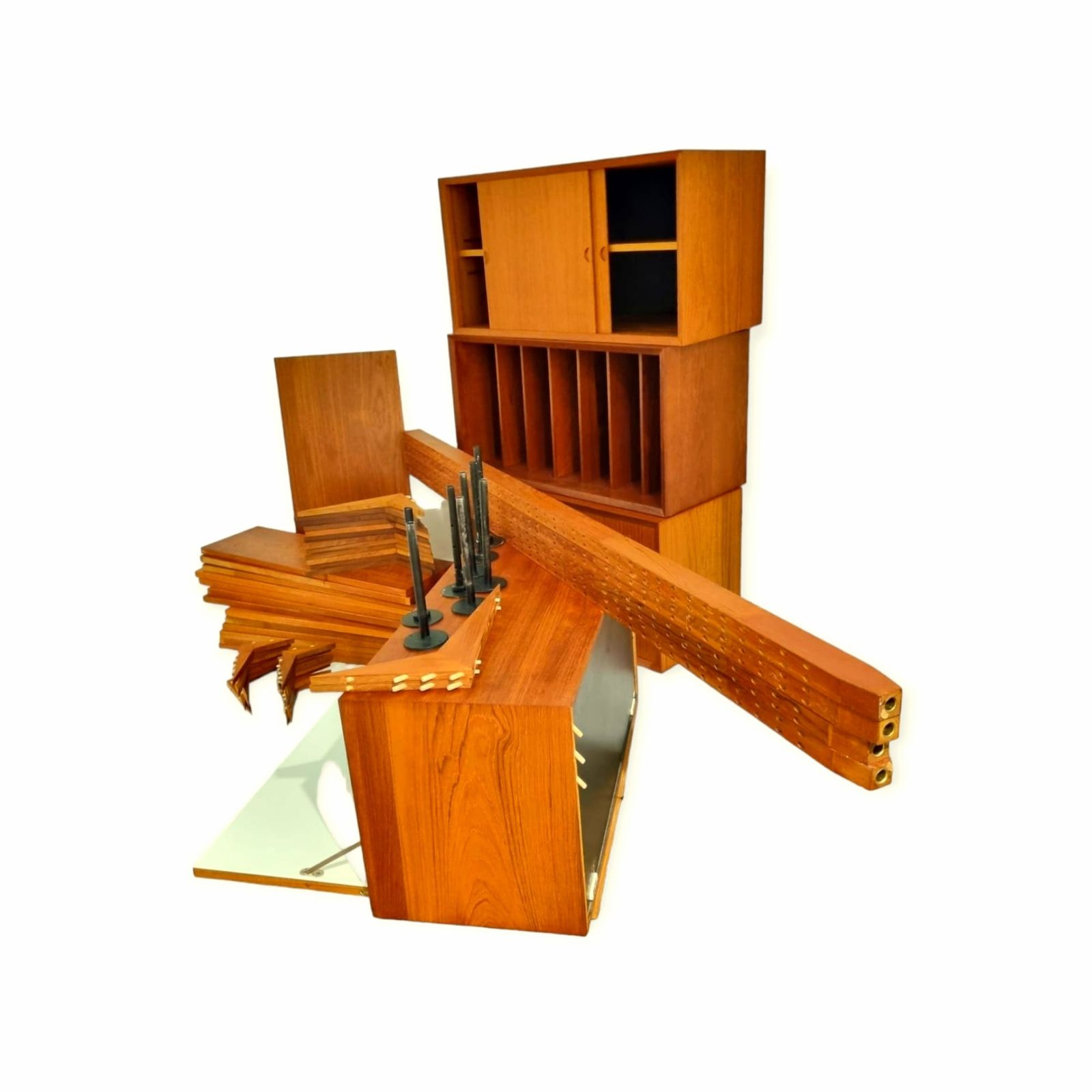 Very Rare Modular Royal Series Wall Unit In Teak By Poul Cadovius, Denmark, 1960s photo 6459.0