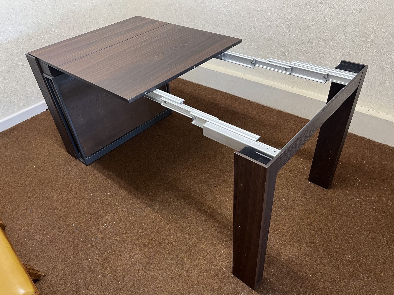 Ozzio Italia A4 Extending Table In Dark Brown Wood photo buy