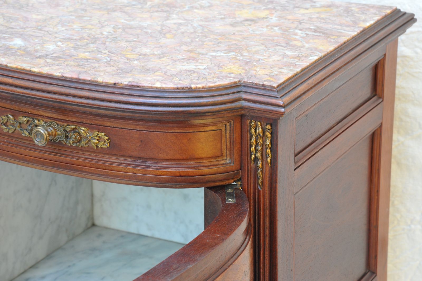 A Fine Quality Antique French Mahogany Bedside Cabinet photo vintage