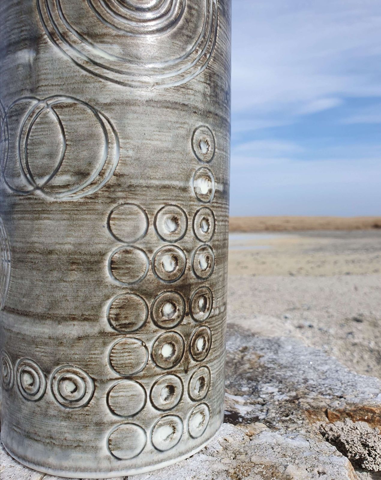 Ollie Aberius For Rorstrand, Sweden. A Large "Sarek" Cylinder Form Vase. 1960s. photo 145.0