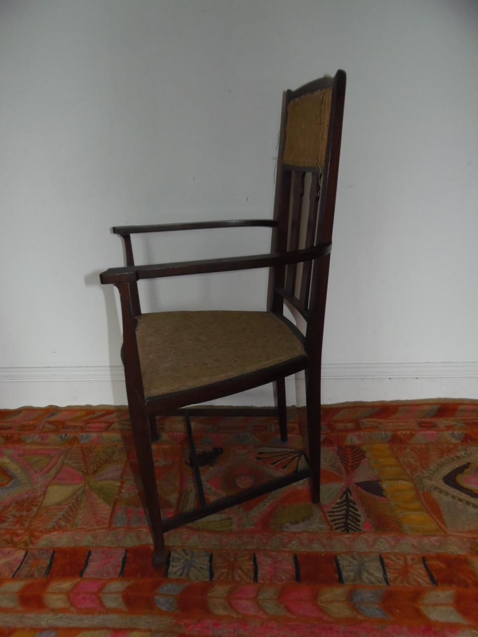 Arts And Crafts Inlaid Armchair . photo vinterior