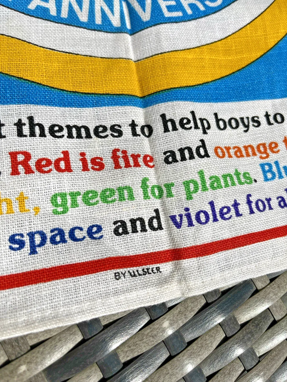 Vintage Collectable The Rainbow Cub Scouts 70th Anniversary Tea Towel Wall Art photo buy