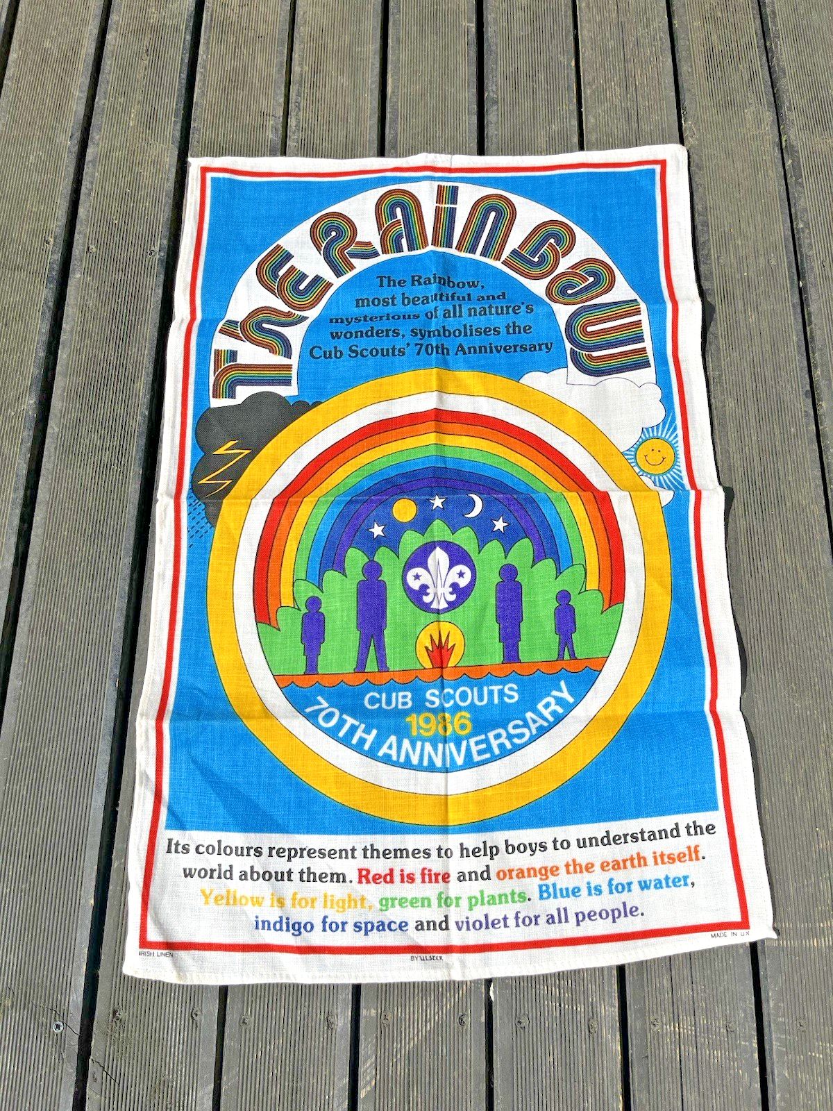 photo furniture Vintage Collectable The Rainbow Cub Scouts 70th Anniversary Tea Towel Wall Art