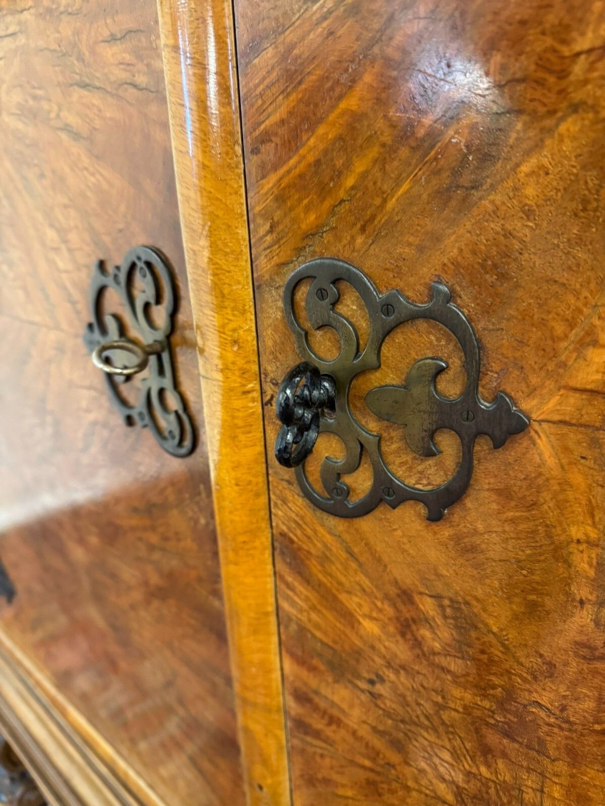 Furniture Fantastic Quality Antique French Burr Walnut Cabinet/Cupboard Circa 1920 photo