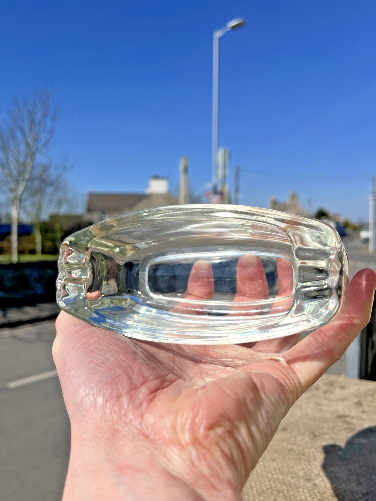 photo vinterior Mid Century Modern 60's Sklo Union Hermanova Hut Glass Ashtray Frantisek Peceny