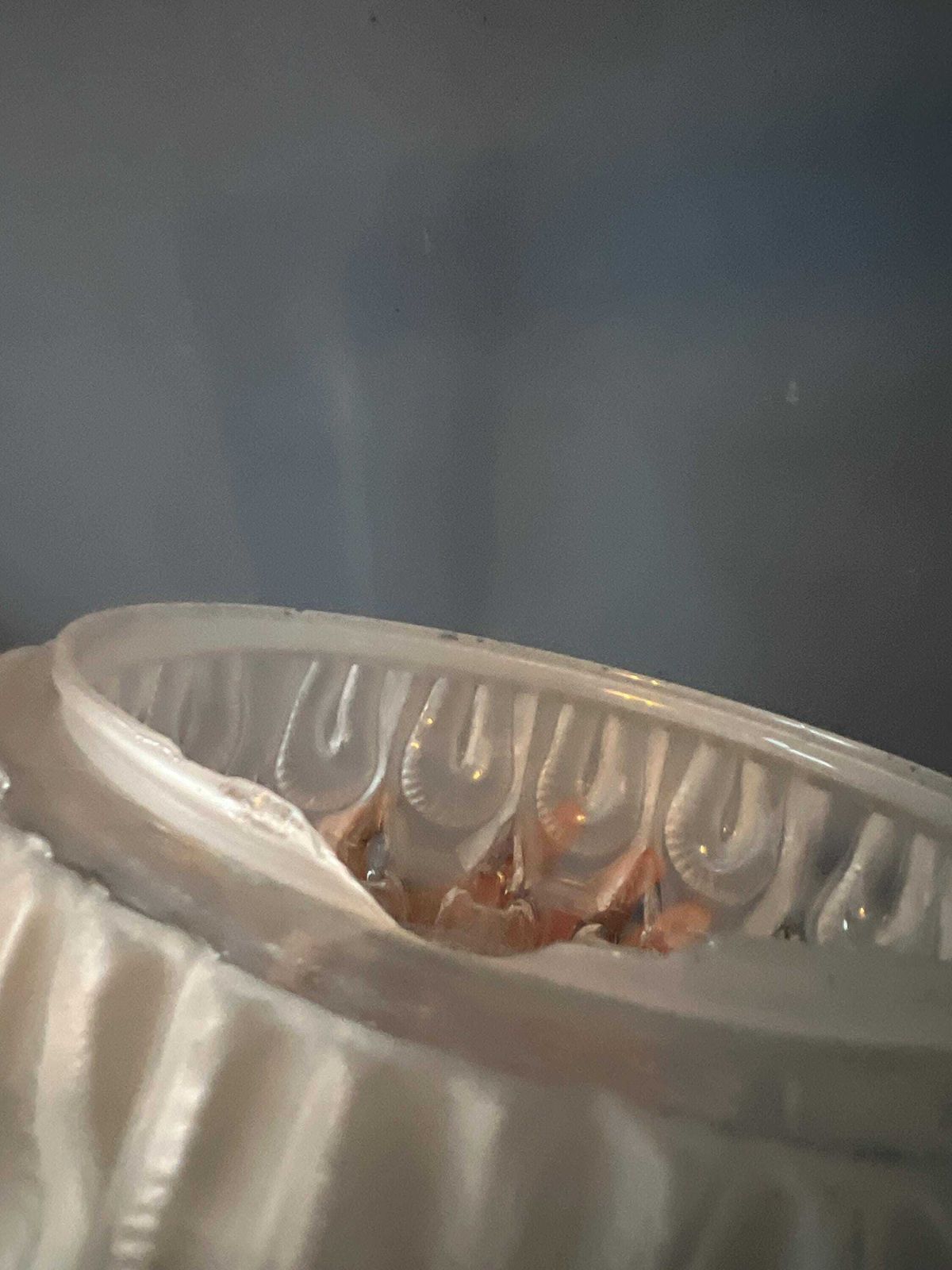 photo for sale Vintage Mid Century Decoratieve Glazen Plafondlamp Met Dik Glas