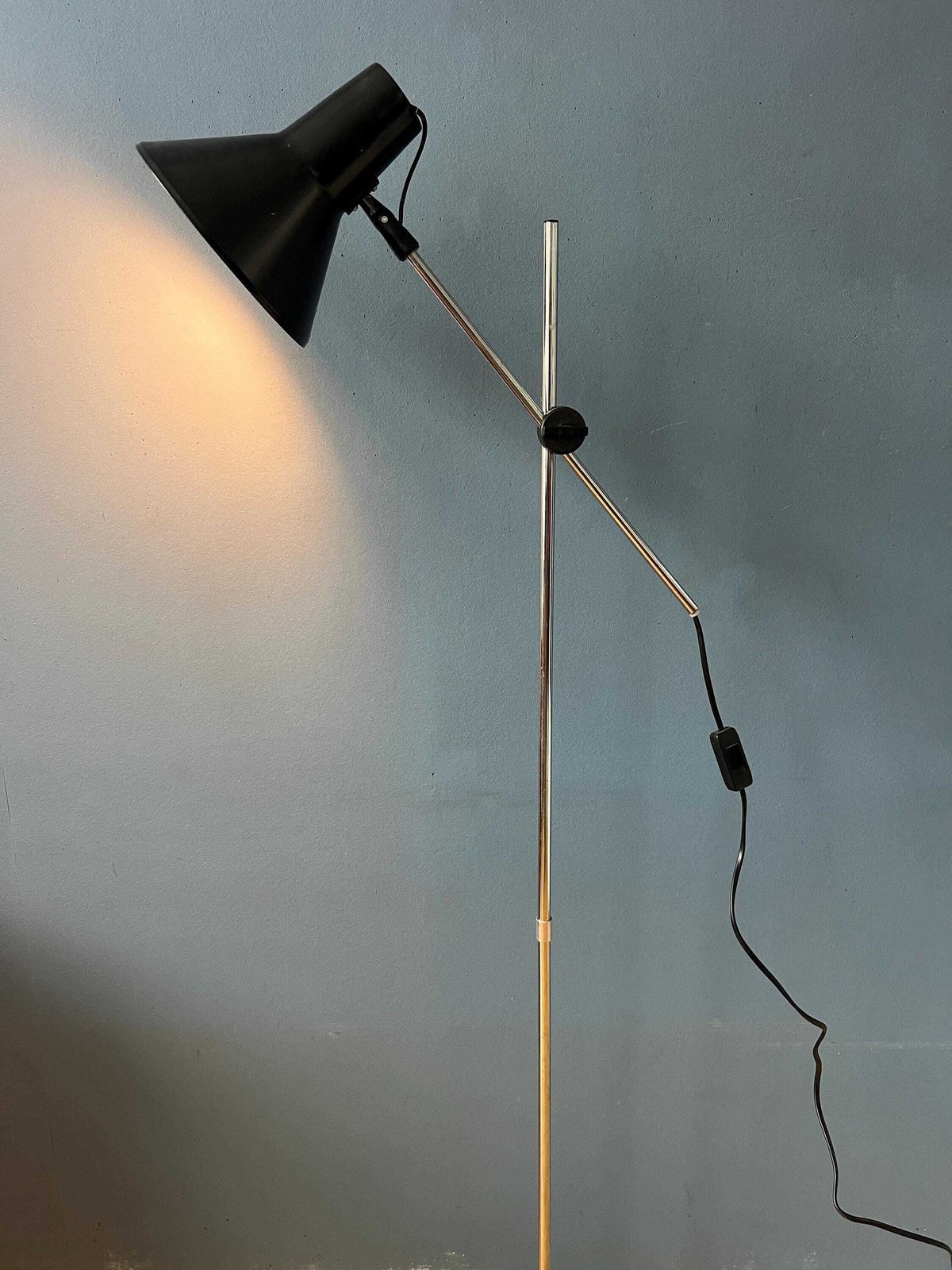 Vintage Adjustable Black Floor Lamp In Style Of Hoogervorst photo furniture