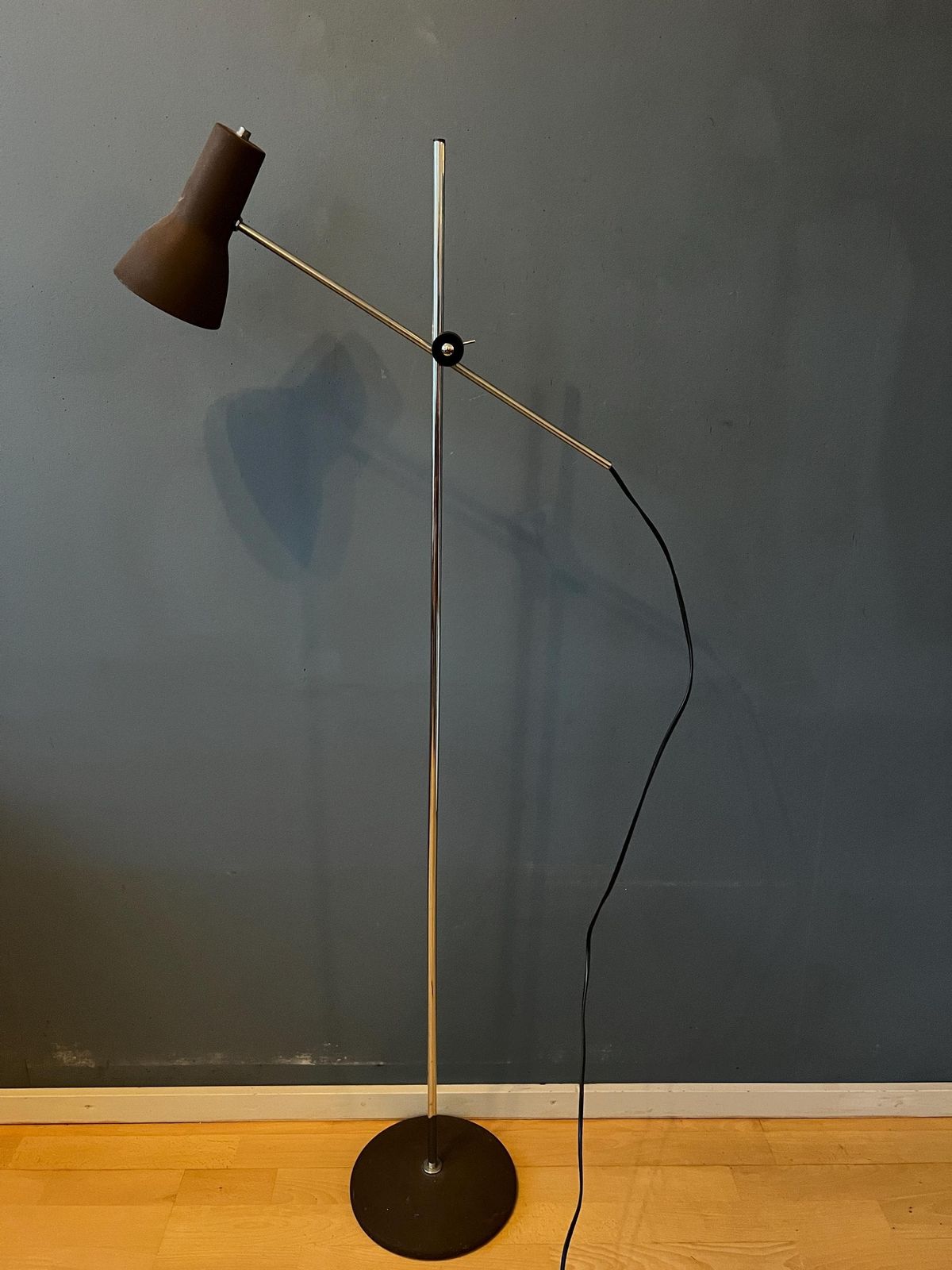 Mid Century Adjustable Brown Floor Lamp photo 423.0