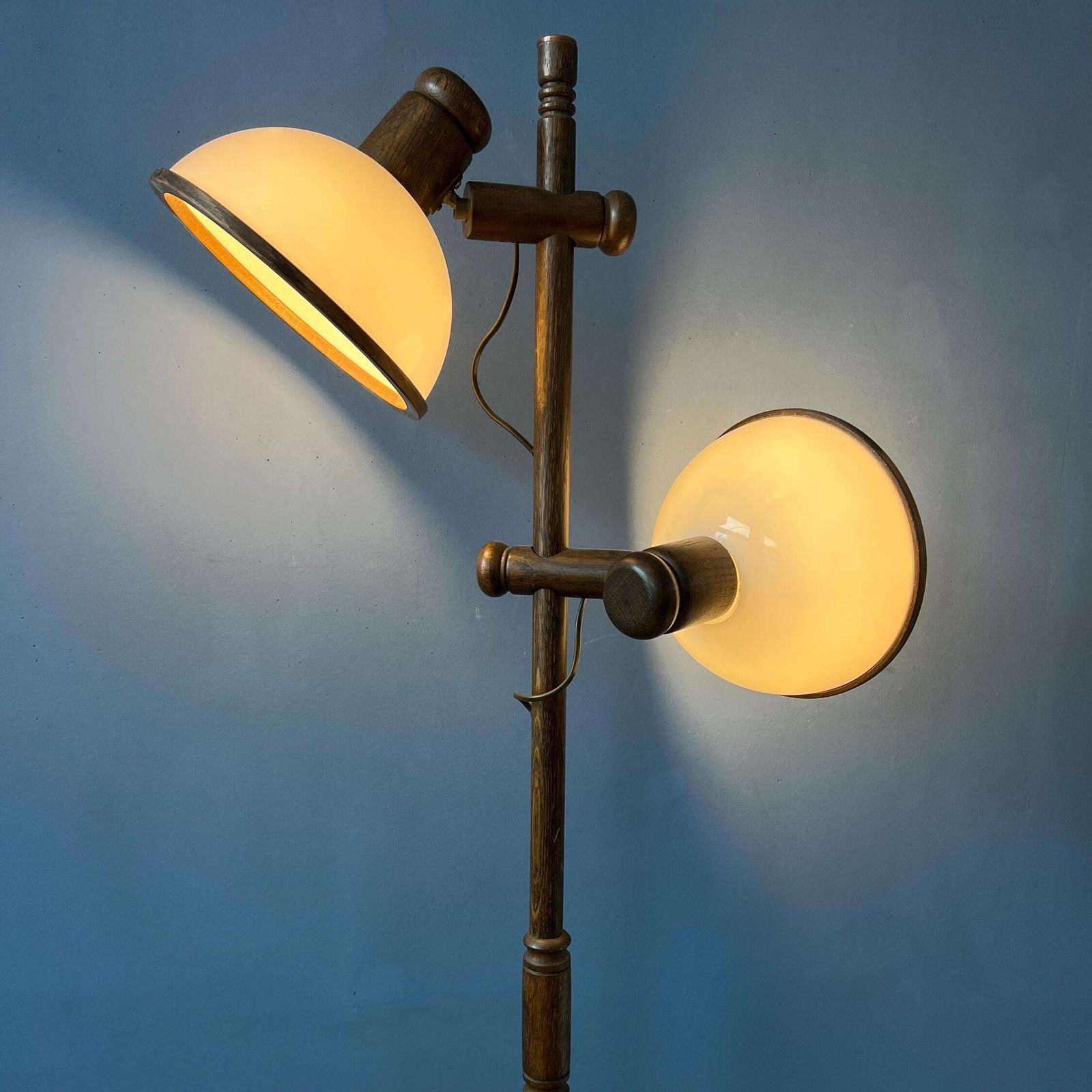 Vintage Steinhauer Wooden Mushroom Floor Lamp