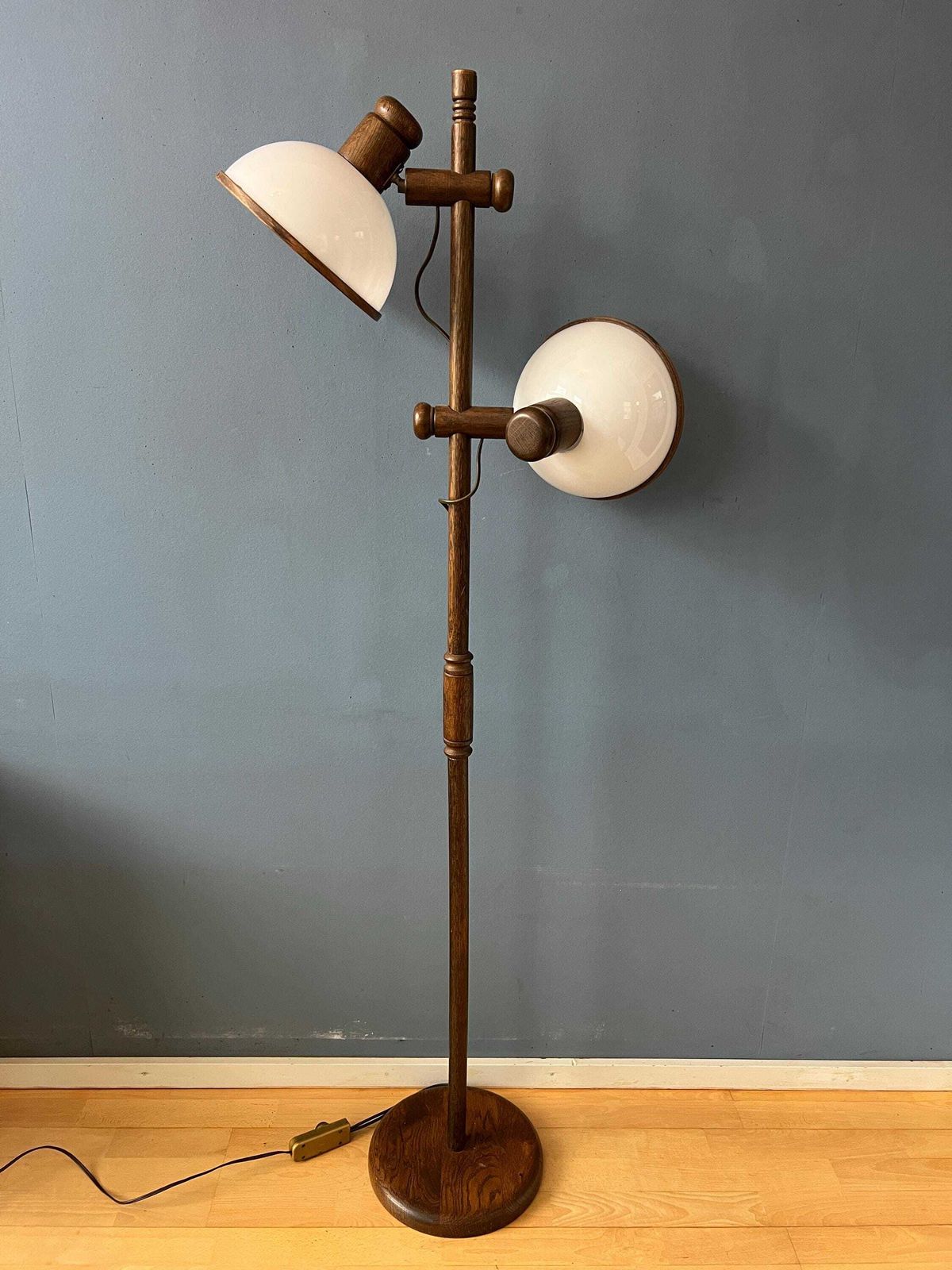 Vintage Steinhauer Wooden Mushroom Floor Lamp photo vinterior
