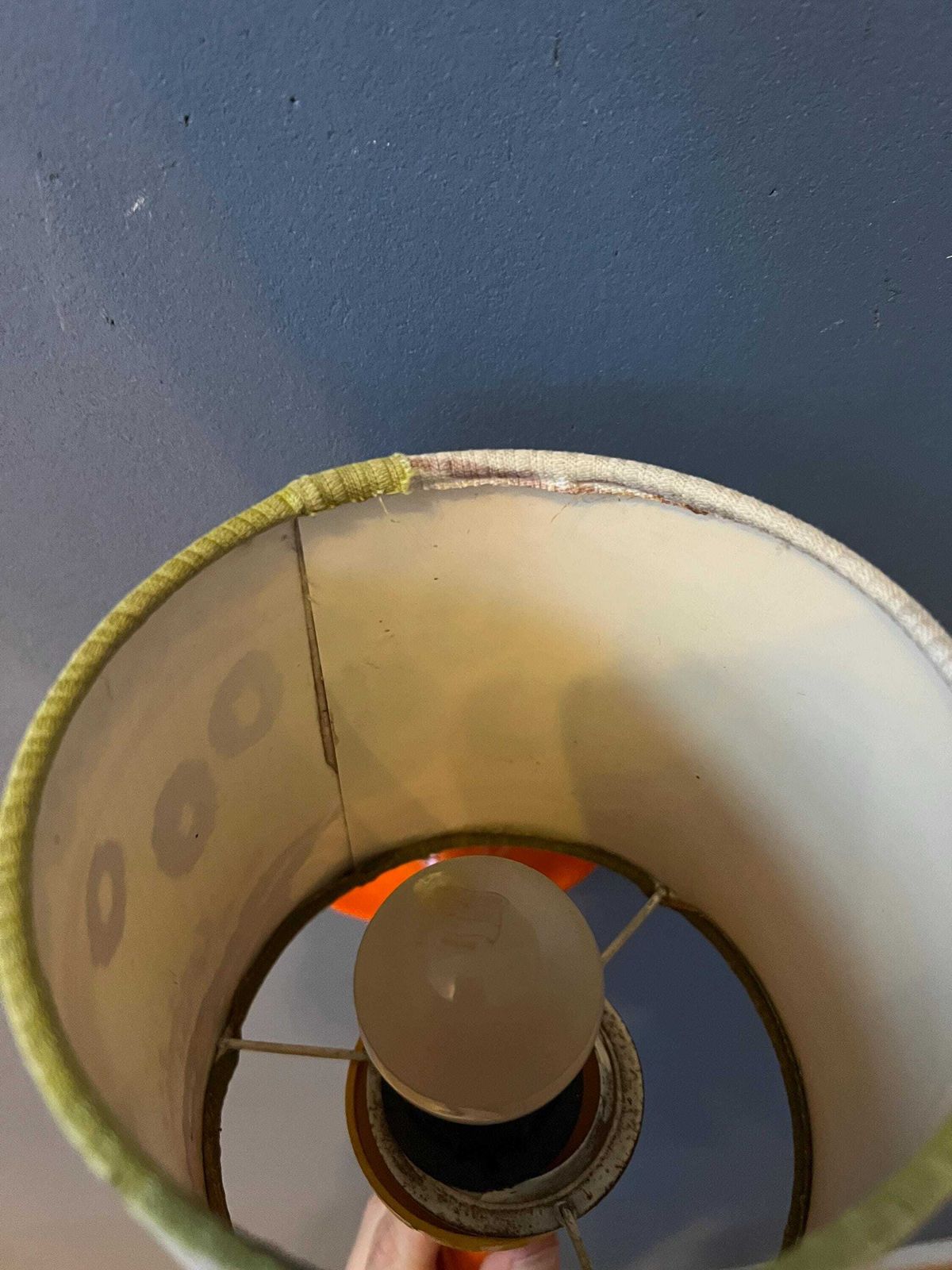 photo for sale Oranje Mid Century Space Age Textielen Wandlamp
