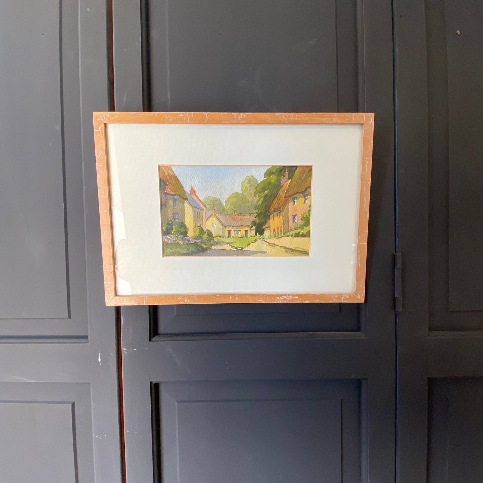 Water Colour Of A Village Scene photo for sale