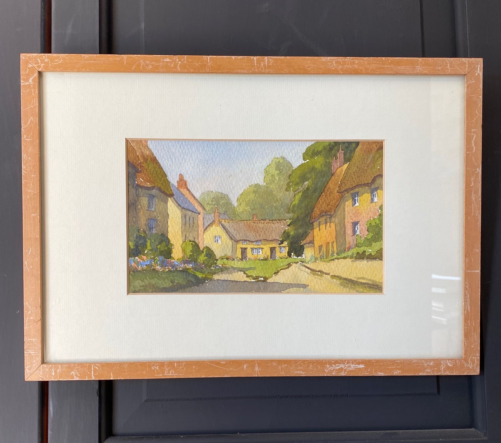 Water Colour Of A Village Scene photo Art