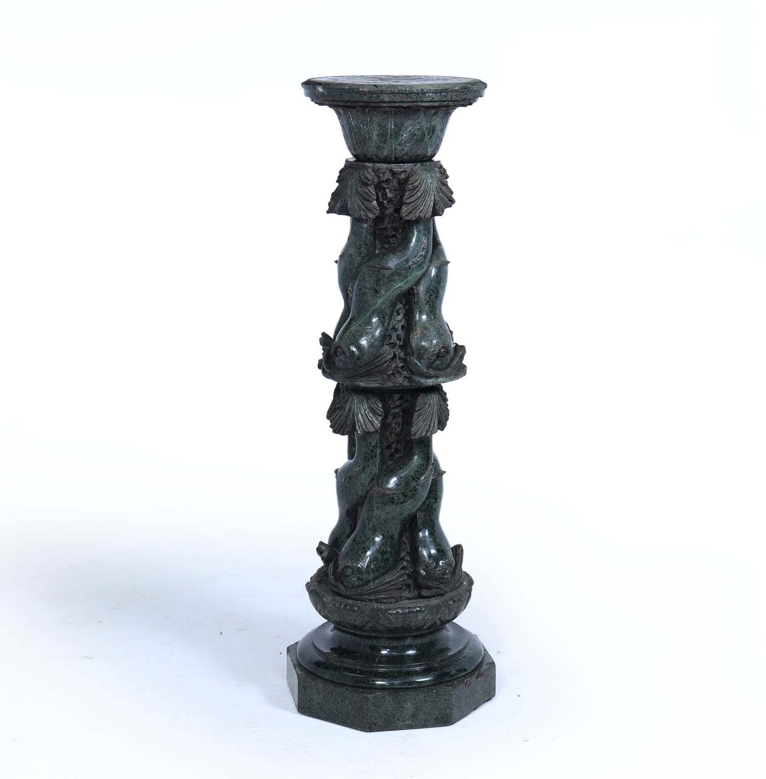 Antique Italian Serpentine Marble Pedestal C1880 photo furniture