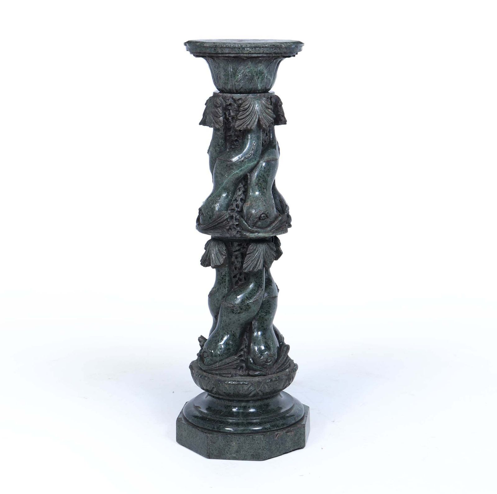 Antique Italian Serpentine Marble Pedestal C1880 photo for sale