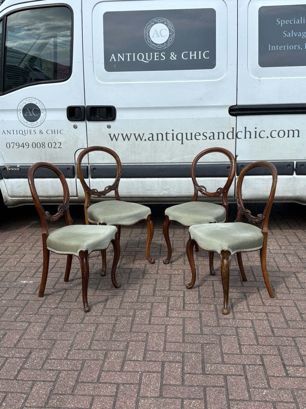 Victorian Walnut Set Of Balloon Back Dining Chairs. photo furniture