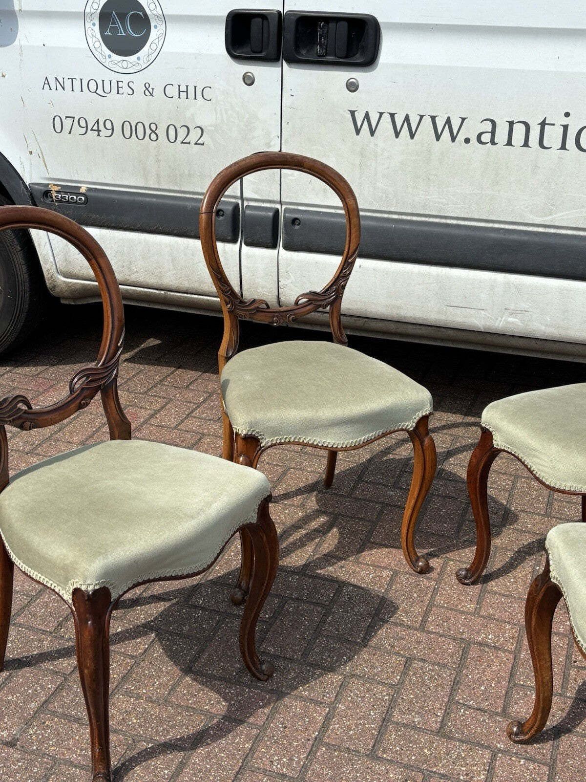 Victorian Walnut Set Of Balloon Back Dining Chairs. photo 775.0