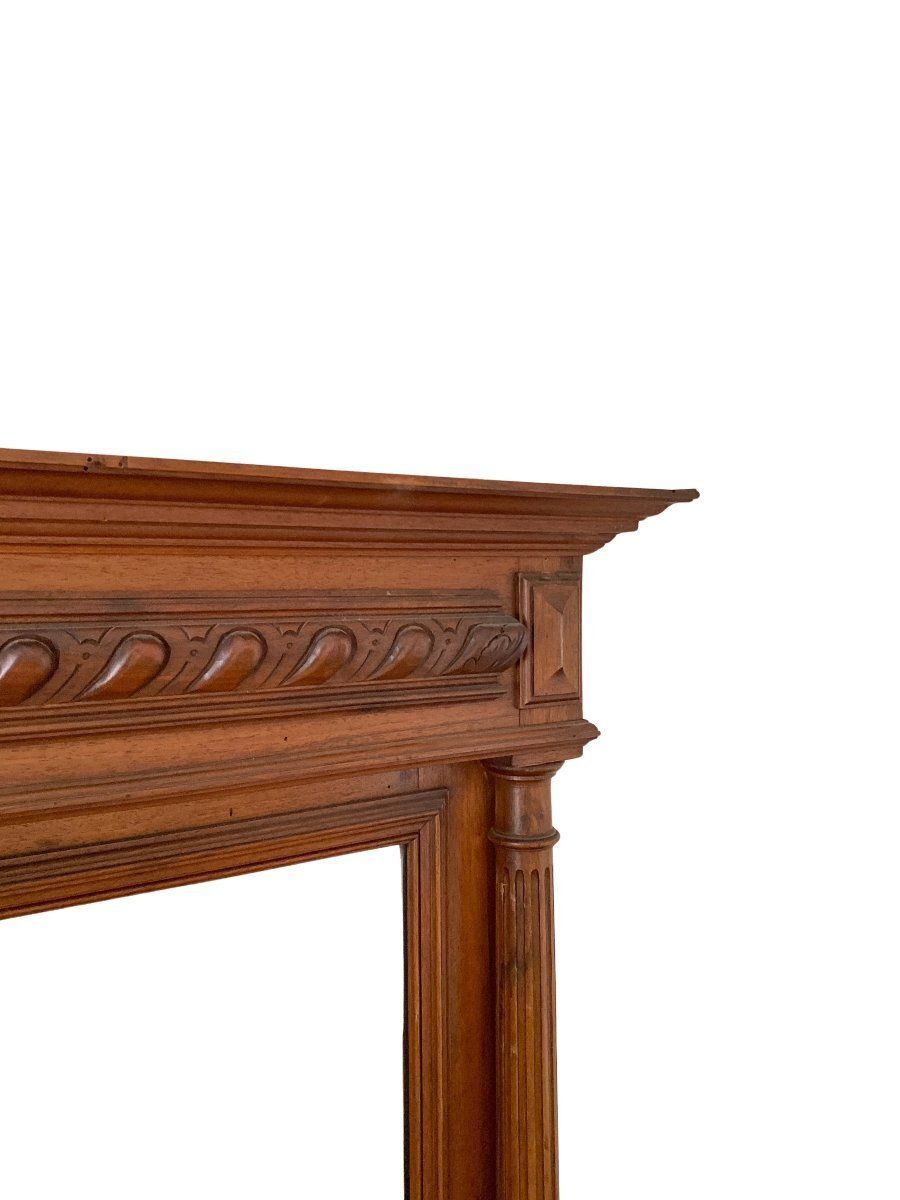 Important 19th Century Henri II Style Beveled Mirror In Solid Wood, 96cm X 150cm photo Home Decor