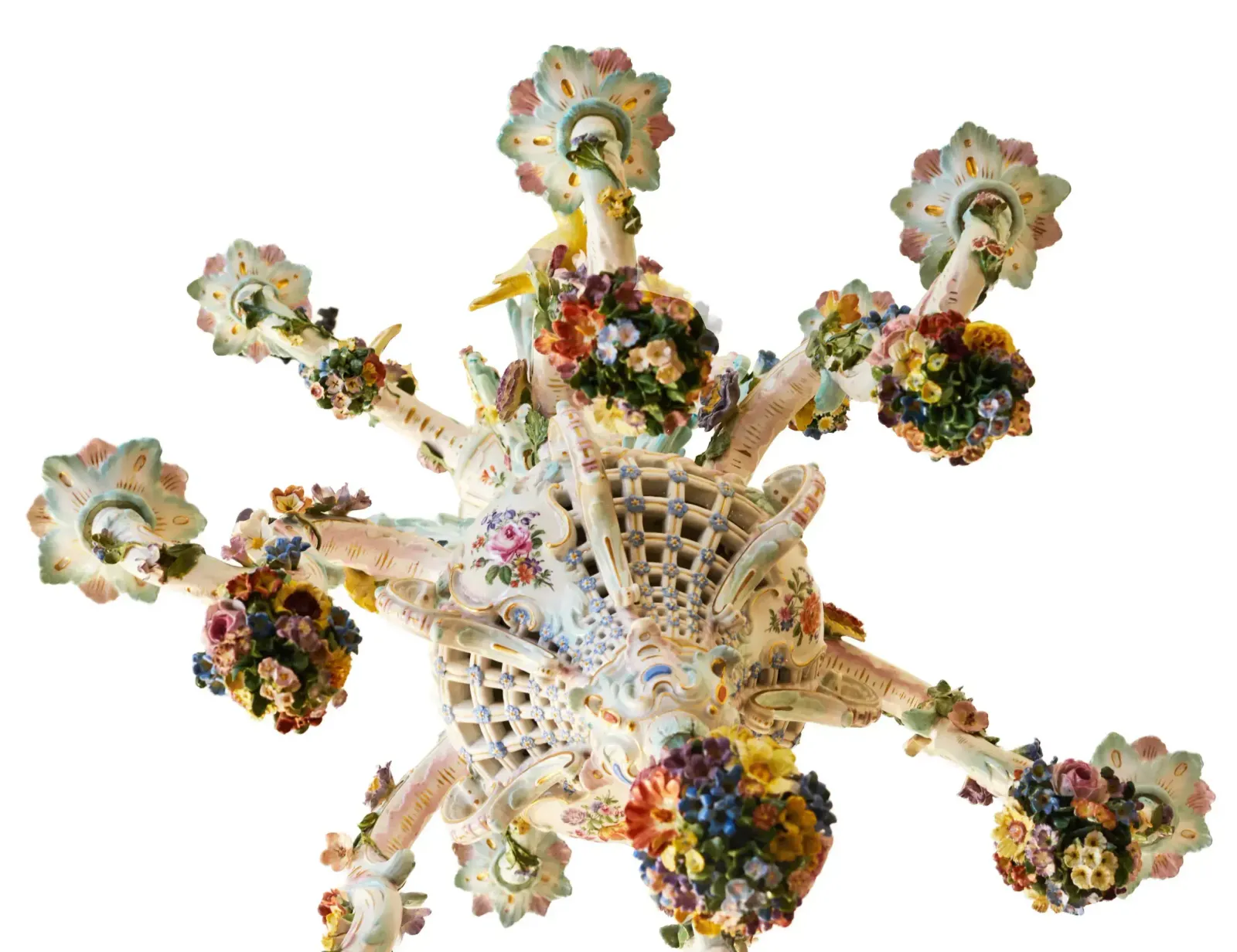 Delightful Porcelain Chandelier Meissen 1790, From The Residence Of King Alfonso XIII In Biarritz. photo 16497.0