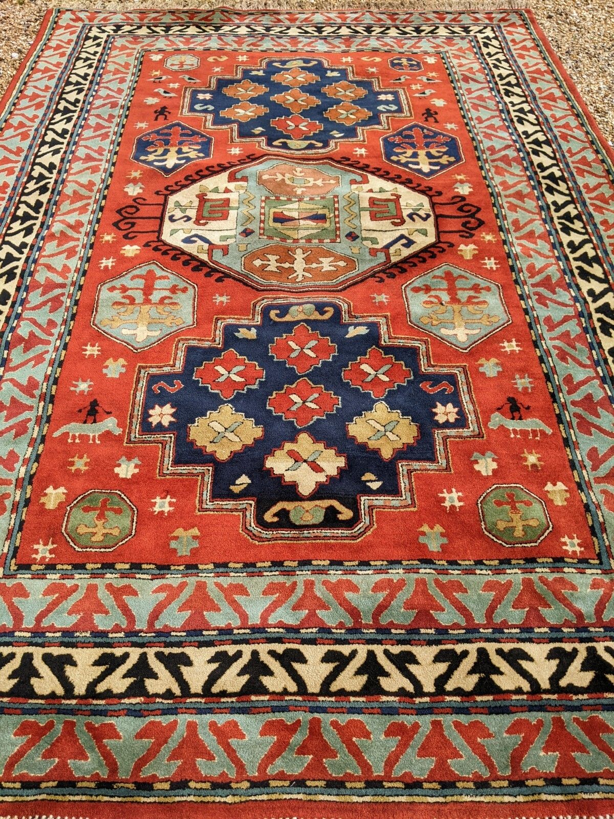 Antique Tetex Kazak Carpet Room Size   (Possible Pair) photo furniture