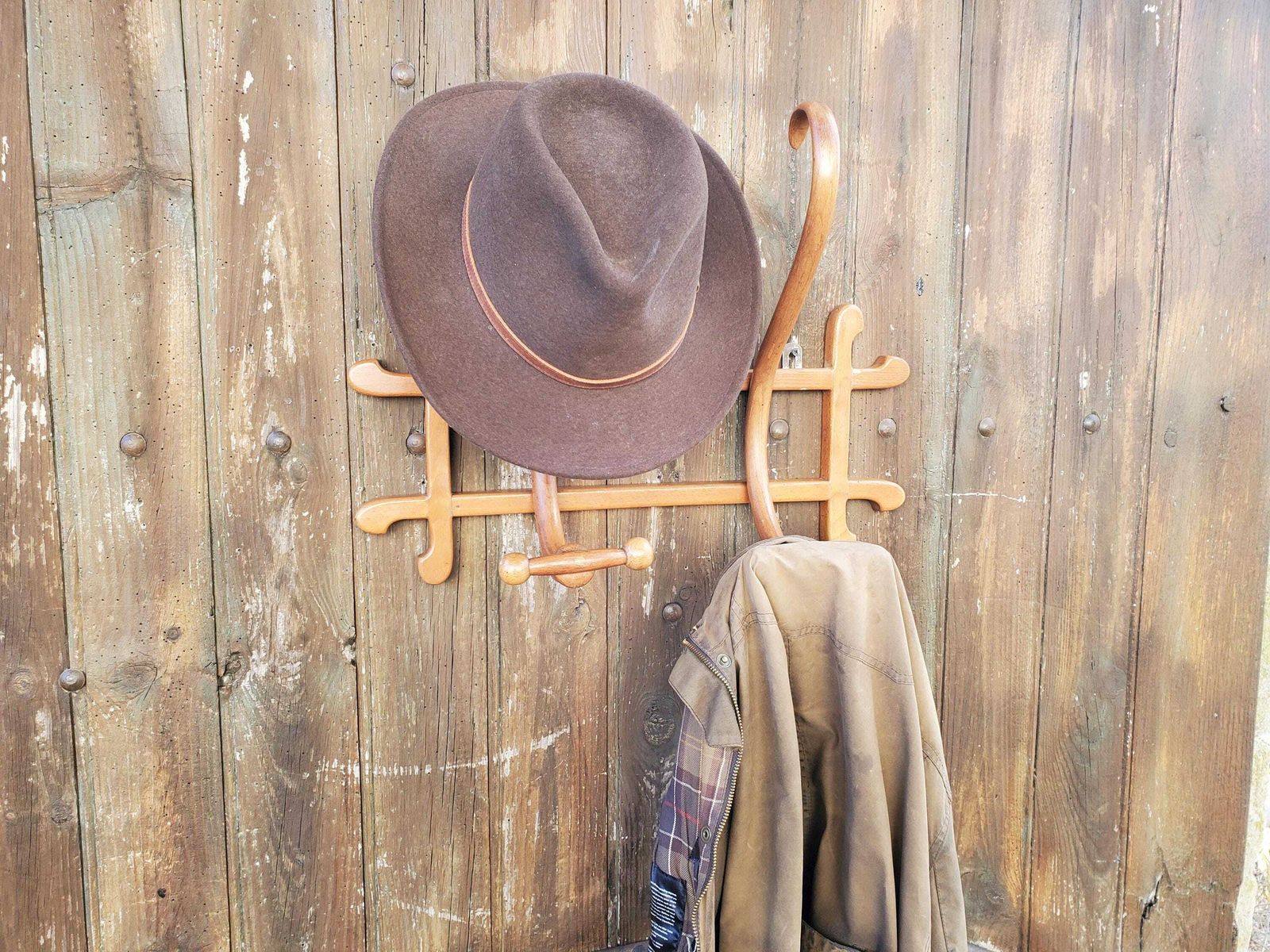 Thonet Bentwood Coathooks / Thonet Coat Hooks / 1900s Bistro Hooks / Antique Bentwood Coat Rack / Genuine Thonet Coat Hooks / 2 Hook Rack photo furniture