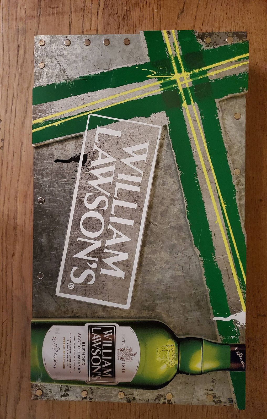 Light Up William Lawson Whisky Sign / Light Box Publicity Sign / Bar Publicity Sign / Bar Advertising Sign / Rare Lawsons Whisky Sign photo vintage