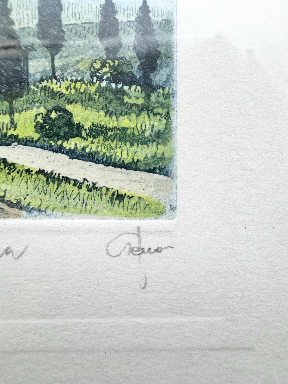 Artists Proof Signed Print Campagna Toscana, Framed Watercolour Landscape Print photo vinterior