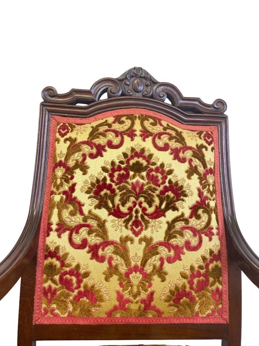 Pair Of 19th Century Louis Philippe Style Carved Mahogany Armchairs photo vinterior