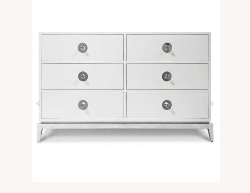 Jonathan Adler White Channing Chest Of 6 Drawers   Rrp £3,500 photo furniture