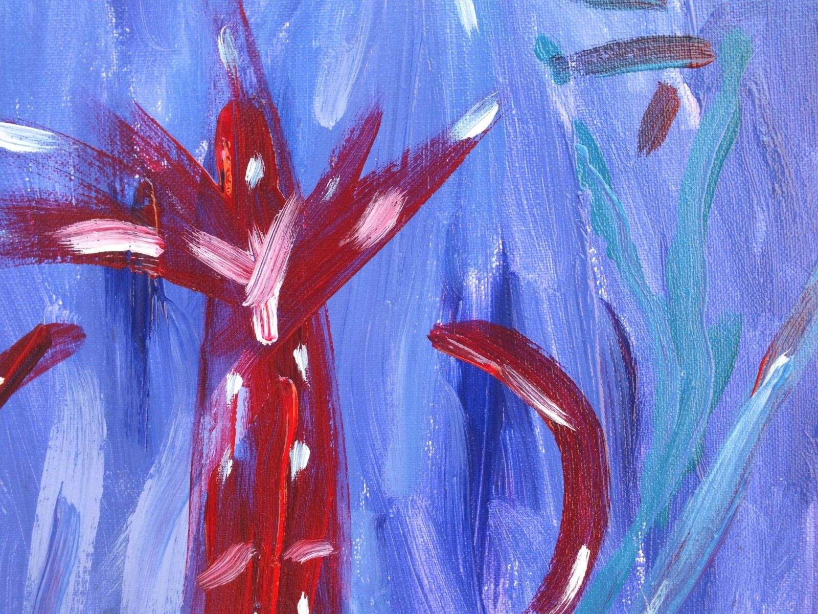 Original Abstract Painting A Night's Odd Figures Signed Framed Fraser J Lucas photo for sale