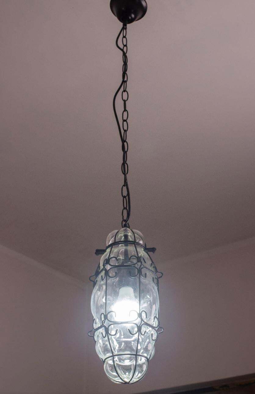 photo for sale Set Of 2 Venetian Lantern, Murano Glass, Italy, 1980s
