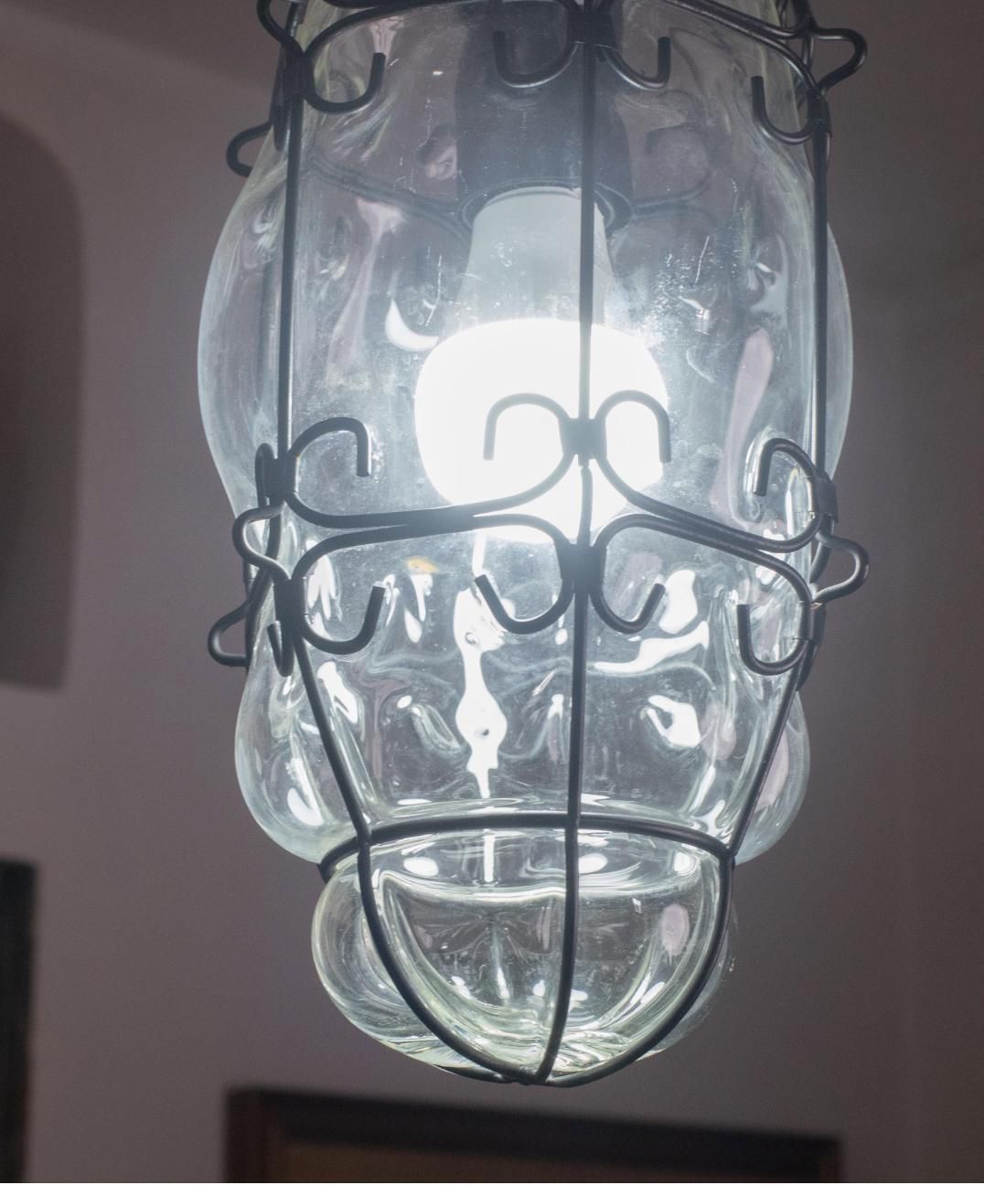 Lighting Set Of 2 Venetian Lantern, Murano Glass, Italy, 1980s photo