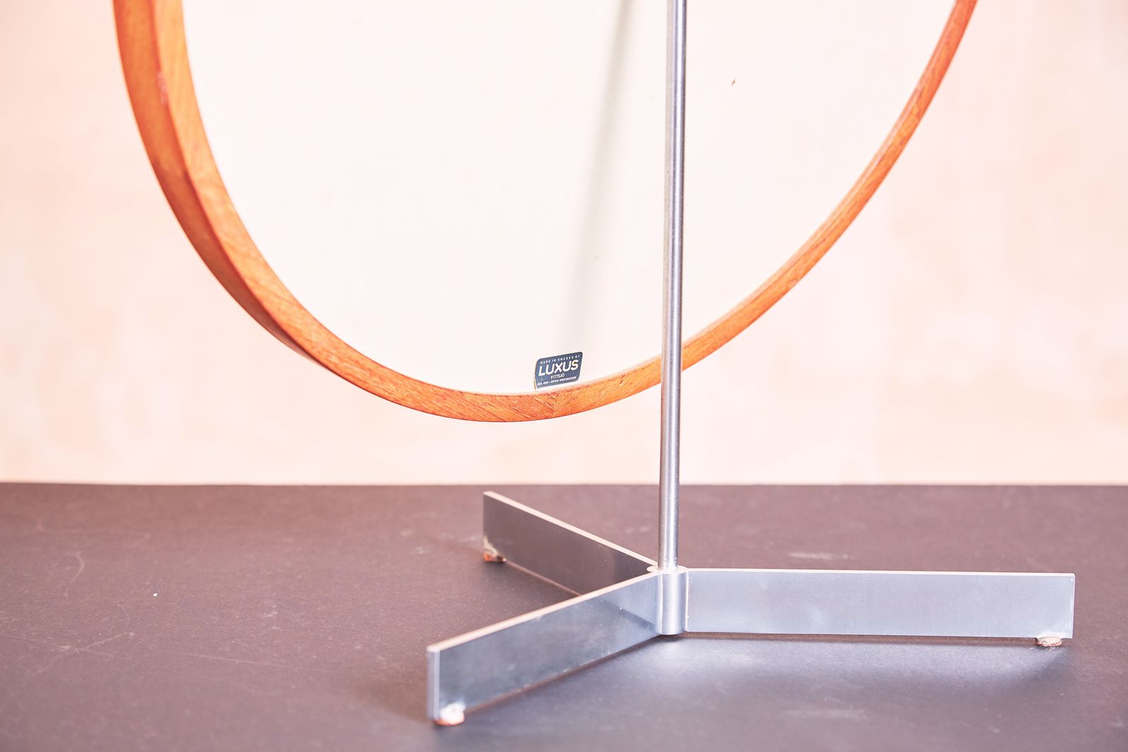 Luxus Table Mirror By Uno & östen Kristiansson For Vittsjö Sweden   Mid Century Teak And Chrome photo 2200.0