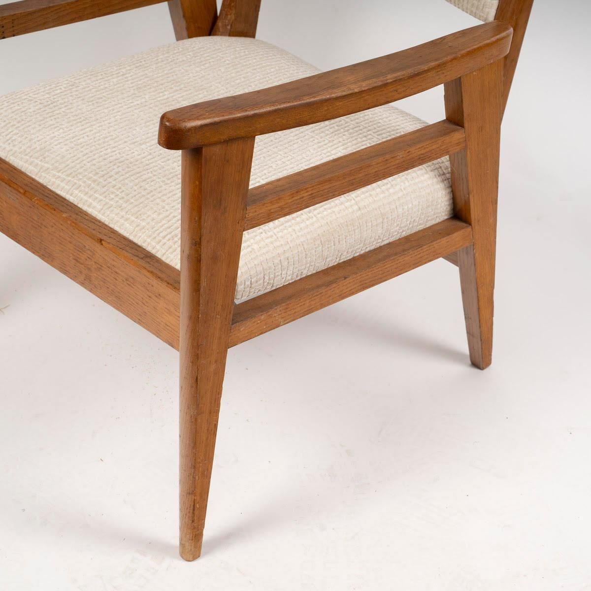 Pair Of 1950s Oak Armchairs, Convertible, Two Seat Heights. photo buy