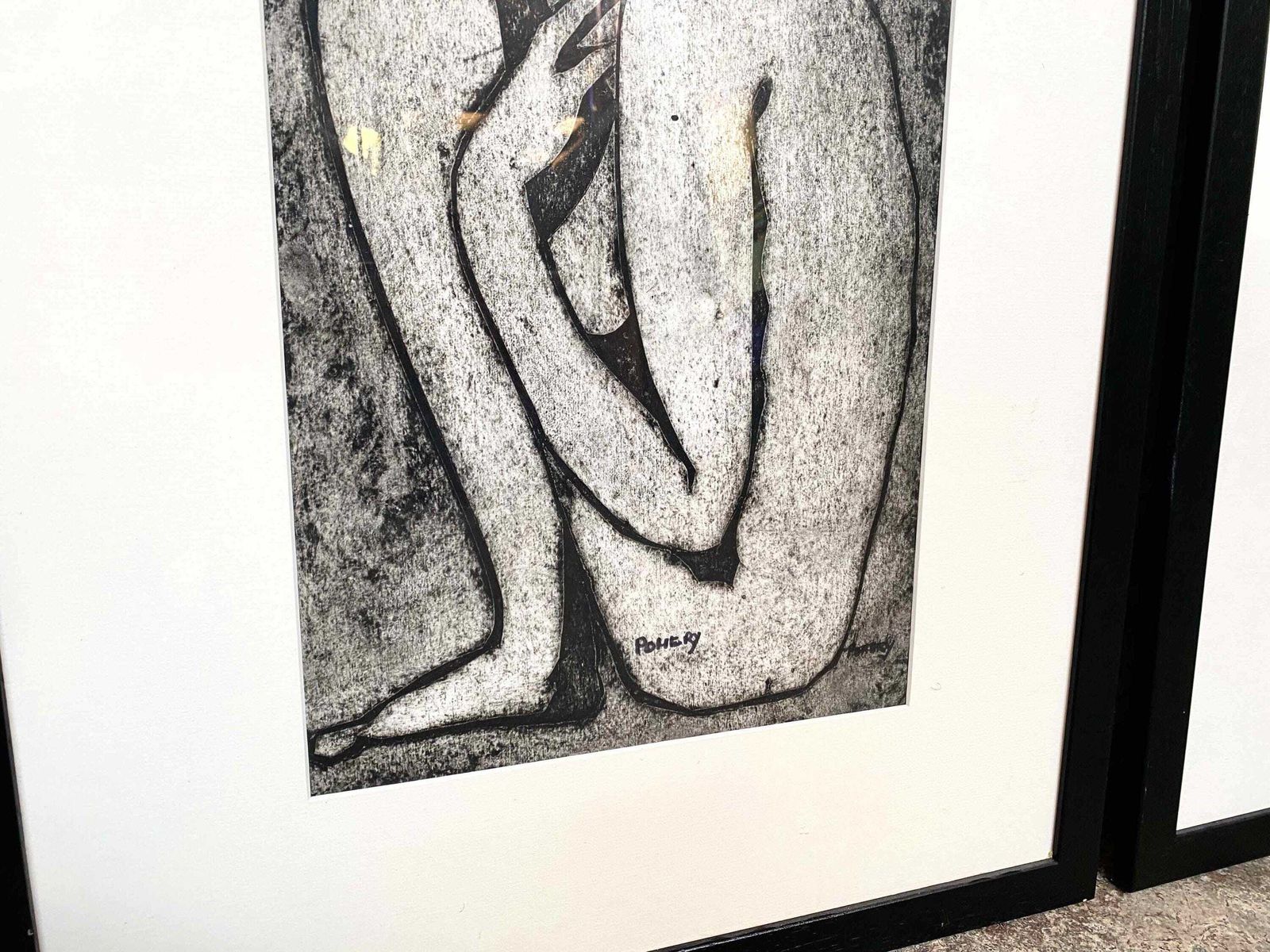 Pair Of Figurative Screen Prints In Frames Signed. Pembrokeshire, Wales Artist photo 350.0