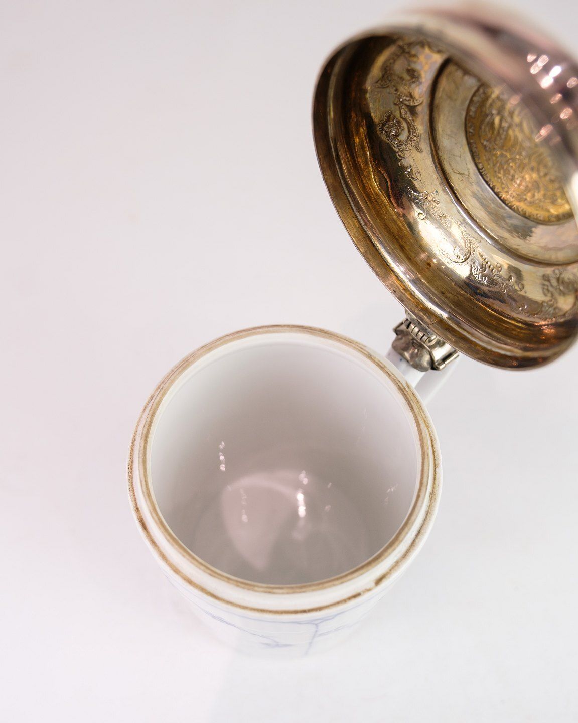 Lidded Mug With Baroque Lid Model 1/2023 In Porcelain & Silver Fluted Blue Fluted By Royal Copenhagen photo buy