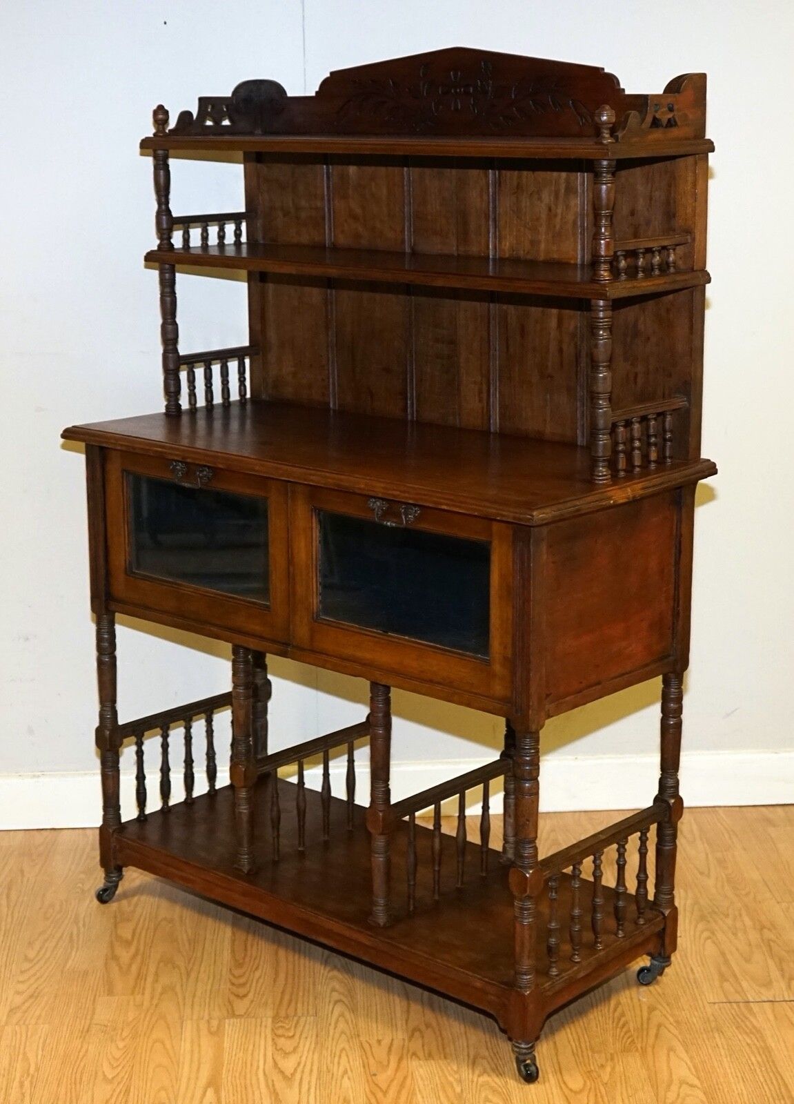 photo furniture Victoria Regina Stamped Hallway Whatnot Sideboard Glazed Door Porcelain Castors