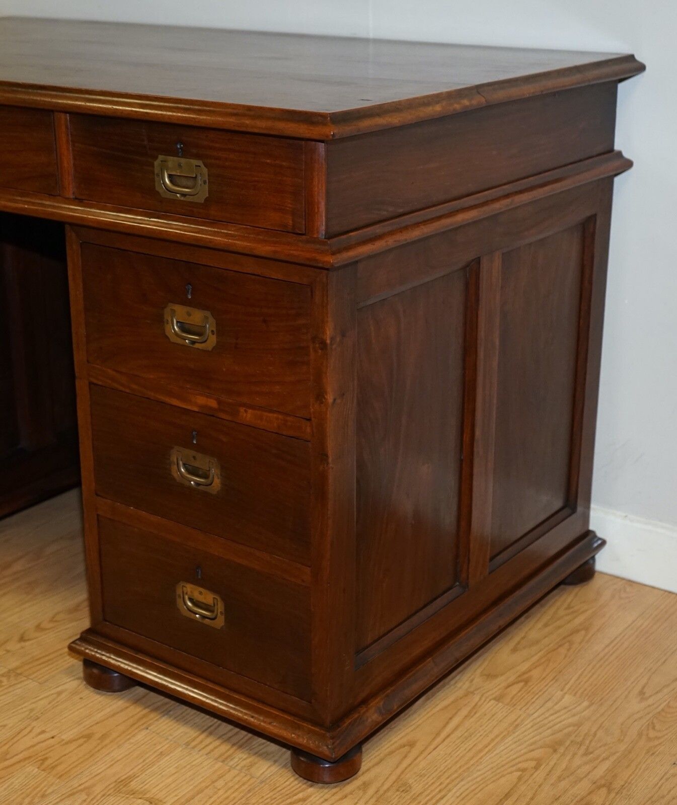 Antique Rare Circa 1880 Victoria Regina Military Campaign Pedestal Desk photo buy