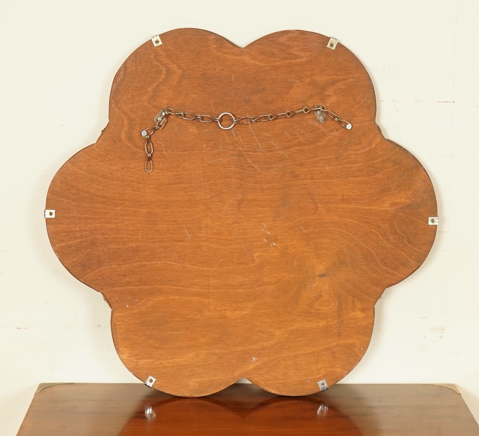 photo for sale Stunning 1930's Amber/Peach In Shape Of A Flower Bevelled Mirror