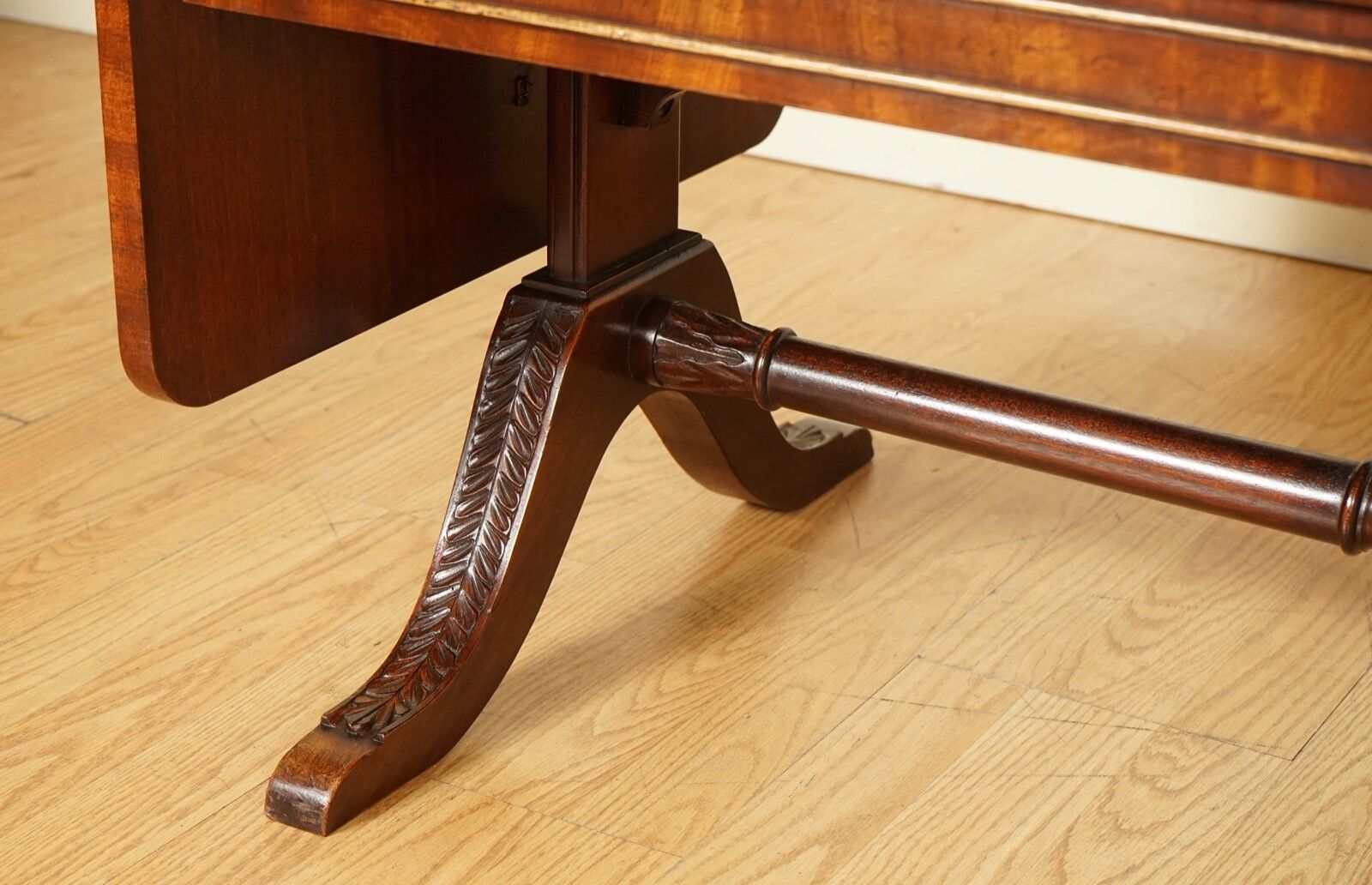 photo for sale Vintage Bevan Funnell Extending Mahogany Coffee Table With Leather Top