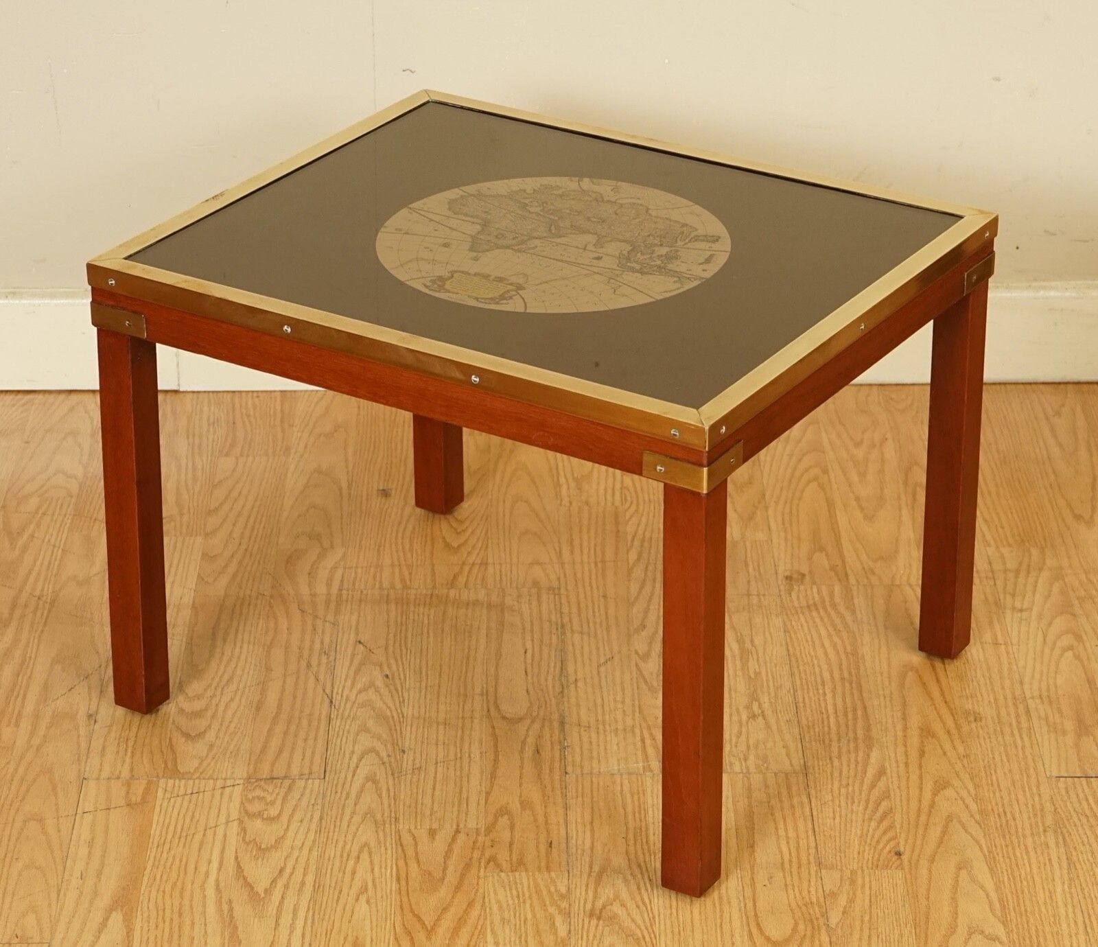 Stunning Coffee & Side Table Nest Of Tables Military Campaign With World Maps photo buy