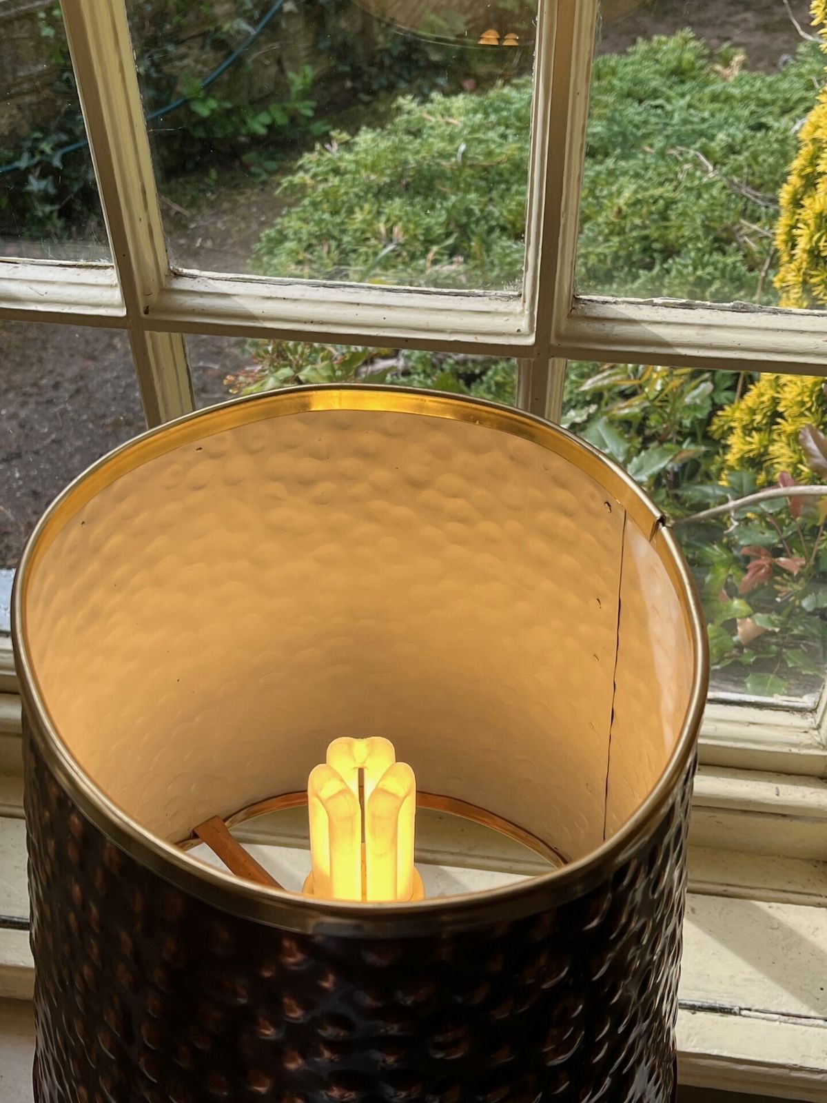 1970’s Hammered Copper Table Lamp From Zambia photo Lighting