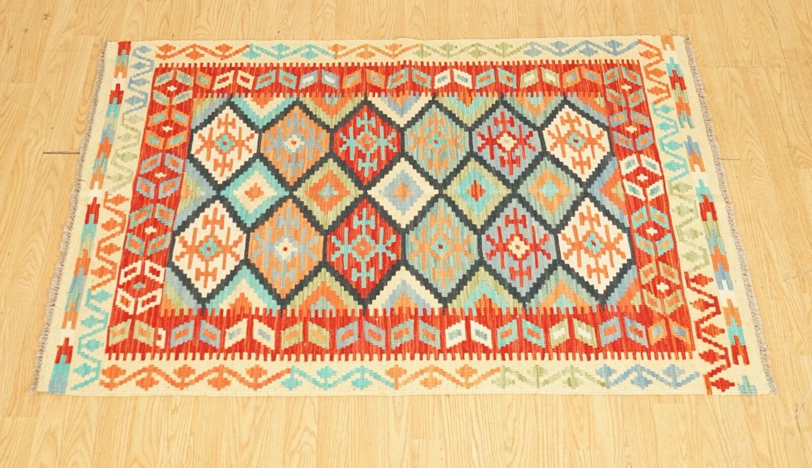Lovely Vintage Geometric Kilim Aztec Rug photo for sale
