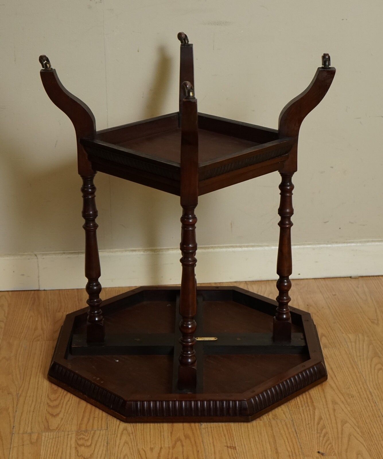 590.0 James Schoolbred Antique Arts & Crafts Octagonal Occasional Side End Table photo