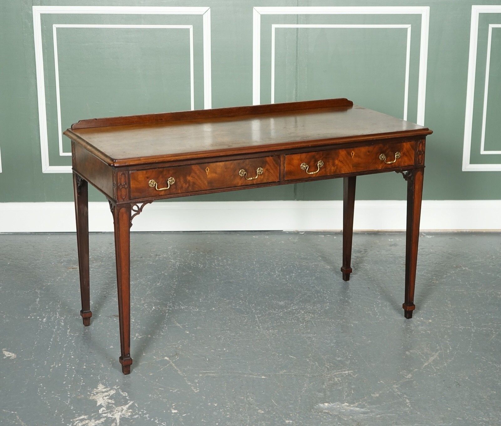 Stunning Chippendale Style Mahogany Console Hallway Table With Original Handles photo furniture