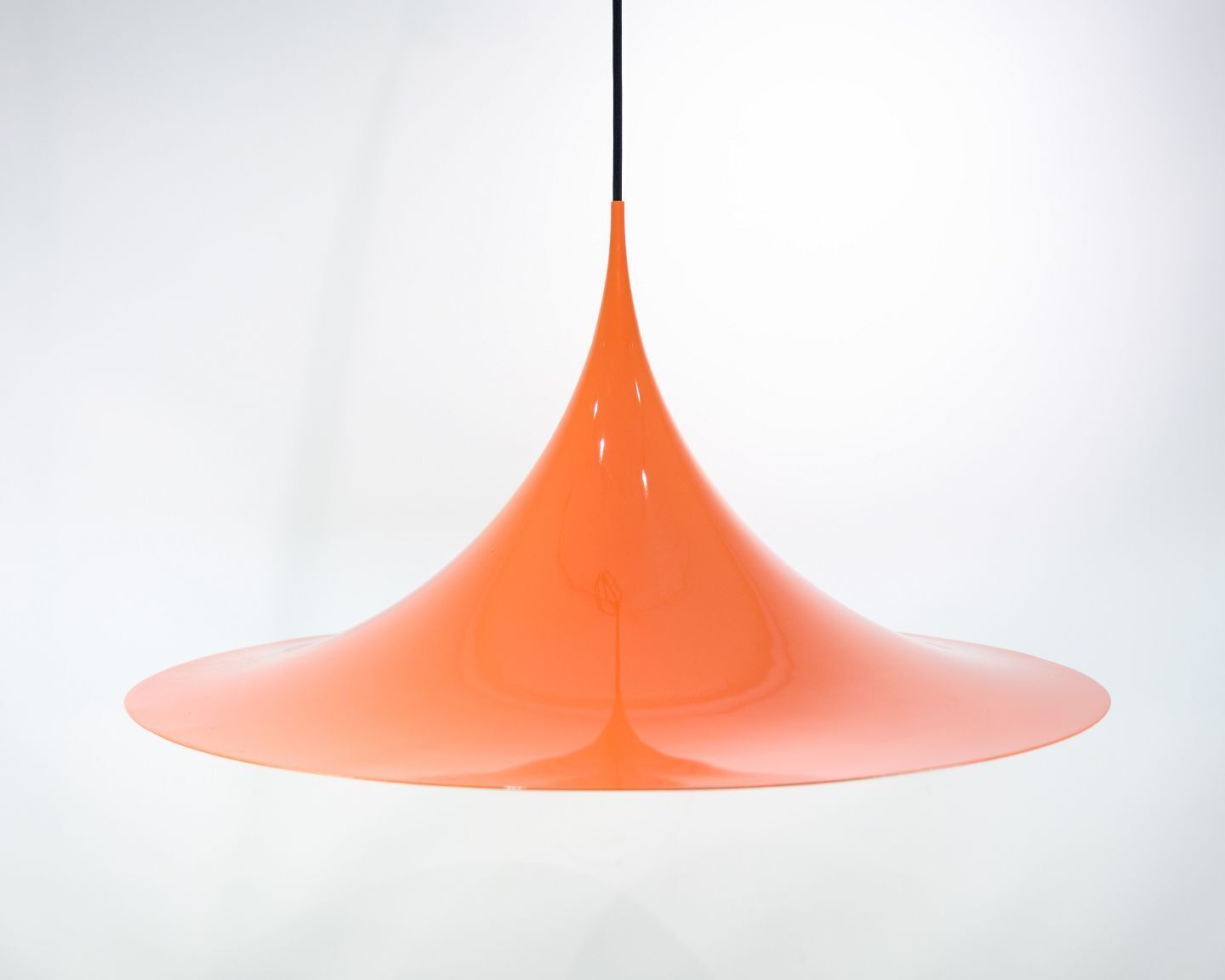 Large Trumpet Pendant In Orange By Claus Bonderup For Fog & Mørup From 1970s