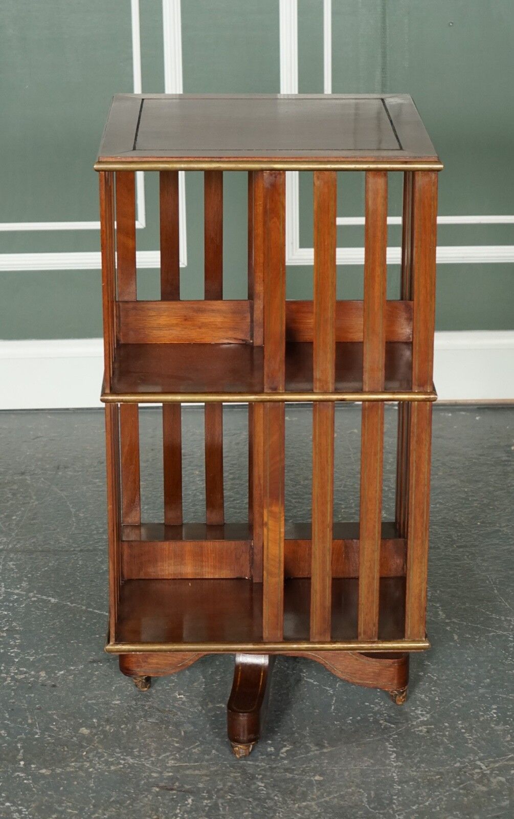 Restored French Military Campaign Brass Inlaid Revolving Bookcase photo Furniture