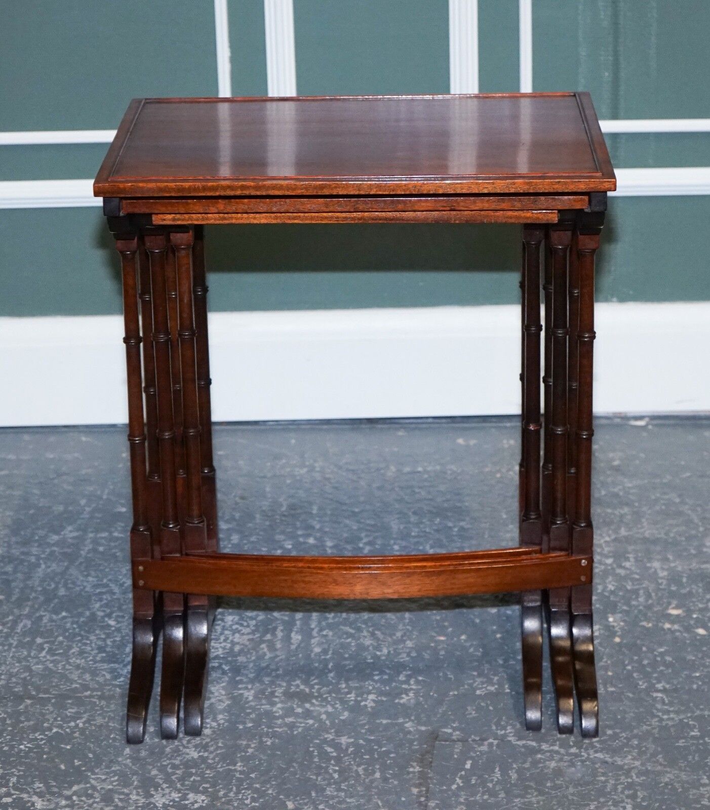 Georgian Nest Of Four Nesting Tables Side Tables With Bamboo Legs photo buy