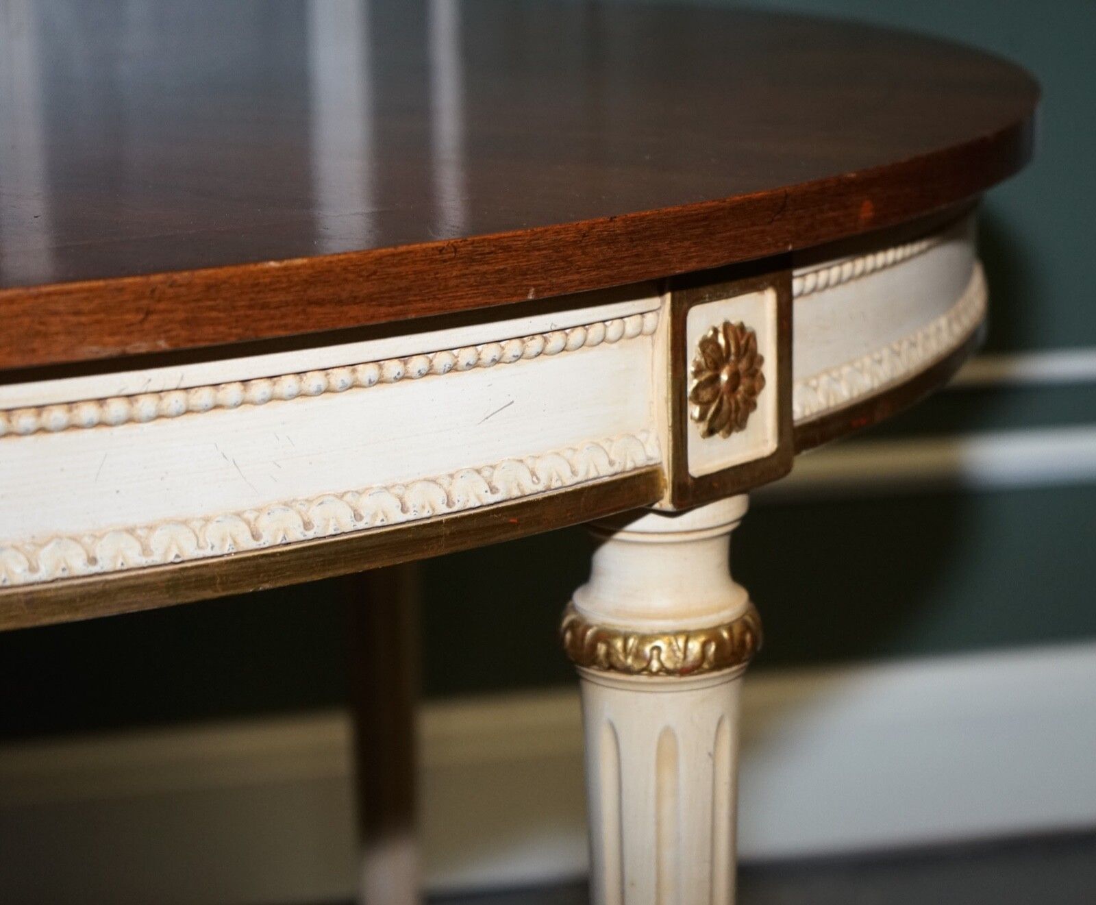 photo buy Kindel Furniture Cherrywood & Handpainted Gildwood Extendable Dining Table