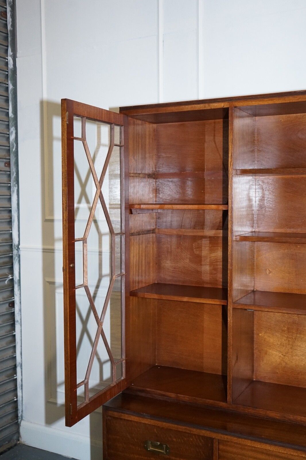 photo furniture Vintage Bevan Funnell Military Campaign Bookcase With Embossed Leather Doors